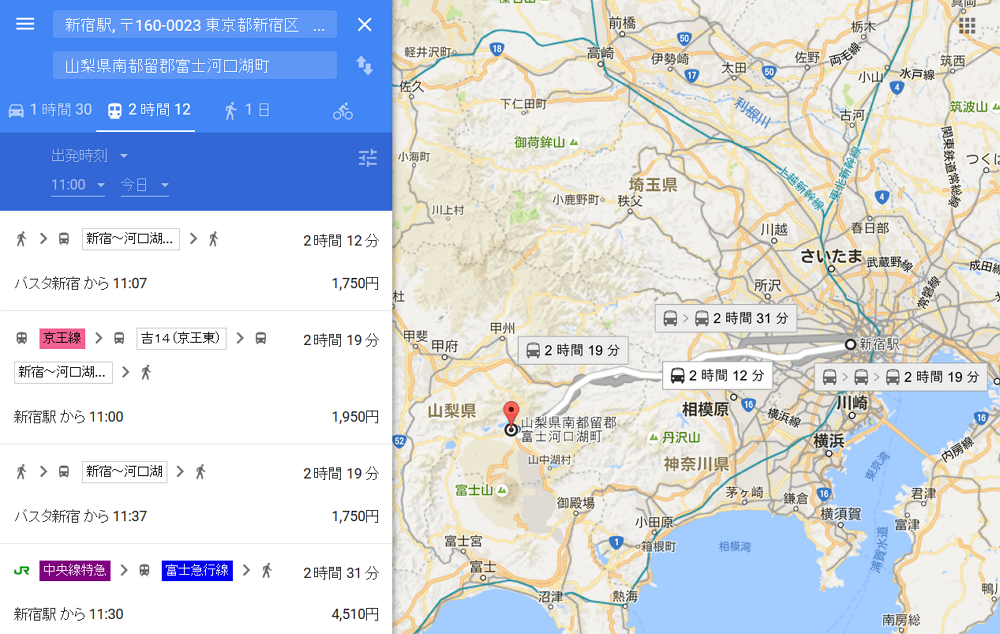 Google Map displays highway bus routes in Japan | Travel Voice