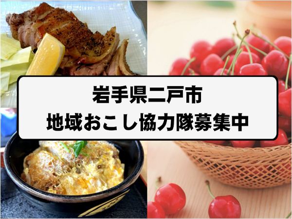 岩手県・二戸(にのへ)市、調理、地域活性化に従事する地域おこし協力隊を3名募集