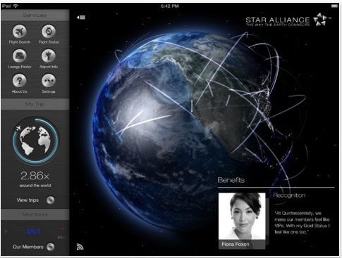 スターアライアンス、iPad向けアプリ「ナビゲーター」の提供開始　‐３D地球儀でネットワークを表現