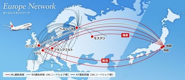 JAL、ブリティッシュ・エアウェイズ、フィンエアーの共同事業を4月1日に開始