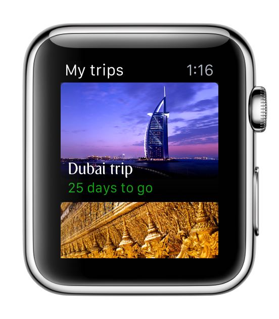 エミレーツ航空、Apple Watch用アプリを開発、旅程確認やゲート変更などリアルタイム表示