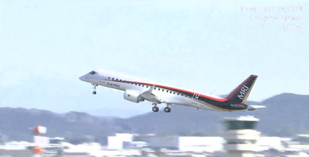 画像】日本初のジェット旅客機「MRJ」の初飛行が成功、美しい飛行姿に ...