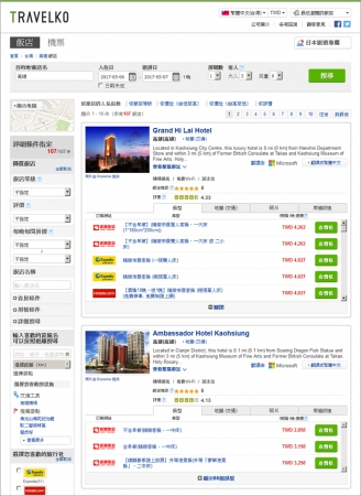 旅行比較サイト「トラベルコ」、台湾の最大手旅行会社と連携、台湾の2200ホテルを繁体字版に追加