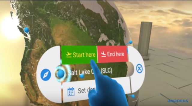 アマデウス、仮想現実（VR）で旅行を検索・予約するアプリで特許出願、VRで地球回して行き先選び【動画】