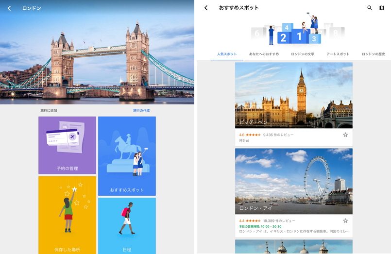 グーグル、旅行計画アプリ「Google Trips」が日本語に対応、旅先やレストランを選びやすく【画像】