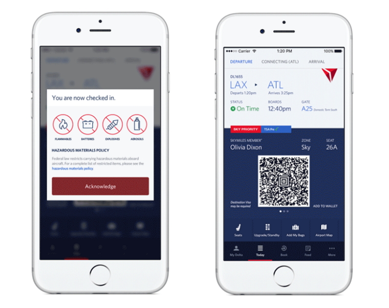 デルタ航空、スマホアプリで自動チェックイン開始、座席変更やアップグレードにも対応