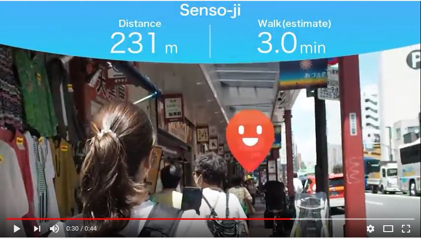 AR（拡張現実）で世界をナビする新アプリ、外国語が読めなくても目的地に誘導、モバイル通信機器レンタル会社が開発
