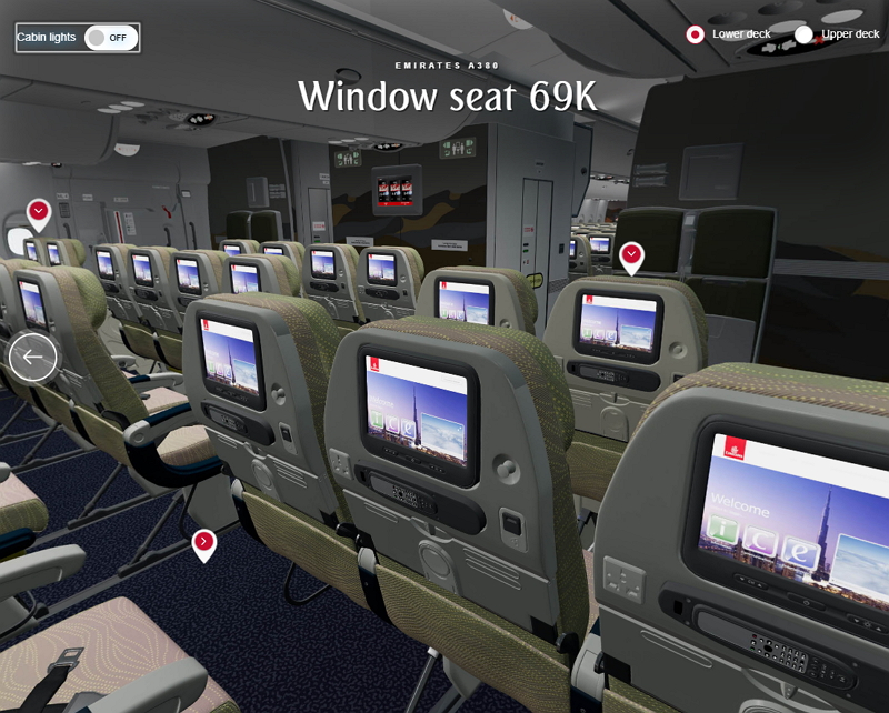 エミレーツ航空、VR（仮想現実）技術で機内体験を公開、チェックイン前の座席確認も【動画】