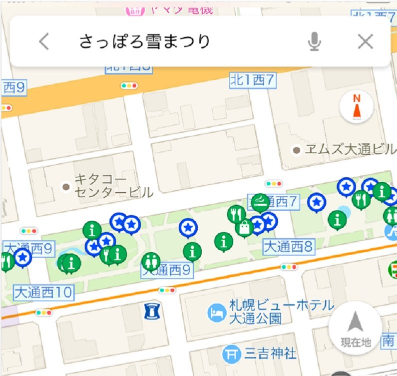 さっぽろ雪まつり会場内の雪氷像の展示位置を「Yahoo! MAP」に表示、期間限定で、位置情報オンで経路表示も