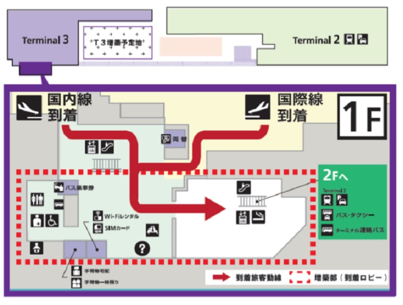 成田空港、第3ターミナルを増築、1階到着ロビー拡張でLCC急成長による混雑緩和