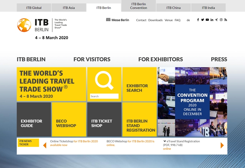 【開催中止の追記あり】世界最大級の観光産業向け国際会議「ITBベルリン」、「未来のスマートツーリズム」に焦点、2020年3月に開催（PR）