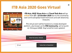 旅行業界のBtoB見本市「ITBアジア」、今年はバーチャル開催に変更、10月に、MICE・トラベルテックと併催で（PR）