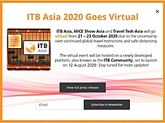 旅行業界のBtoB見本市「ITBアジア」、今年はバーチャル開催に変更、10月に、MICE・トラベルテックと併催で（PR）