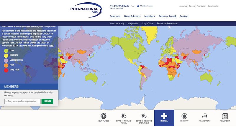 新型コロナのリスクを可視化する世界マップが登場 国別に分野別に表示 医療 安全性 ロジスティックス などで トラベルボイス 観光産業ニュース