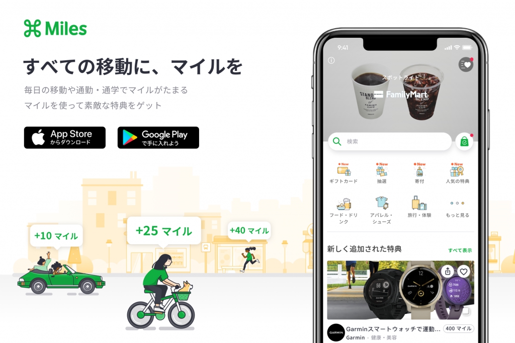 徒歩移動でもマイル貯まる「Miles」が日本で始動、JALが出資、健康や 