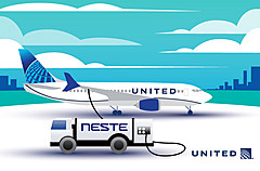 ユナイテッド航空、持続可能な航空燃料（SAF）購入で大型契約、今後3年間で最大5250万ガロン購入へ