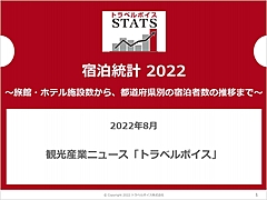 宿泊統計2022レポートを発表、旅館・ホテル数の直近20年間の推移から、訪日インバウンド旅行者数の割合まで、ダウンロード無料　―トラベルボイスSTATSシリーズ