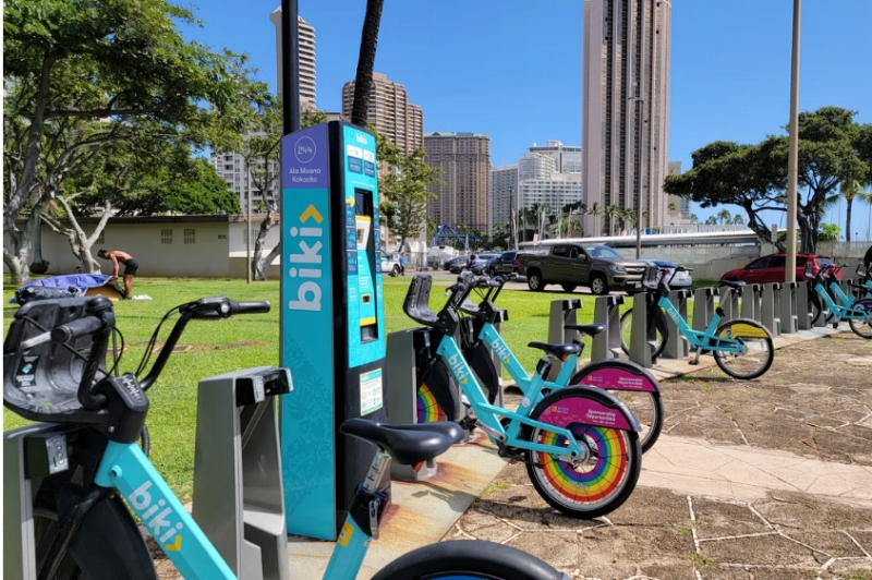 IT&amp;B HAWAII ハワイ サイクルジャージ  スイカ ピンク 緑　自転車 とっても楽ちん！カイルアでレンタル電動自転車 | アロハ