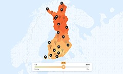 フィンランド政府観光局、AIで紅葉の見ごろ予測するライブ地図を開発、南北1157キロの色づきをリアルタイム表示