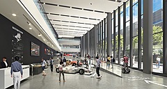 富士スピードウェイに新施設「ウェルカムセンター」、モータースポーツの企画展示やエンジニアが働く姿の見学も