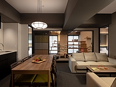 京都烏丸に高級アパートメントホテル、全室85平米のキッチン付き、大和ハウスGが6月開業