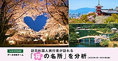 訪日外国人が訪れた桜の名所、城など歴史的建造物と庭園が人気、弘前公園や兼六園など、ナビタイムがデータ分析
